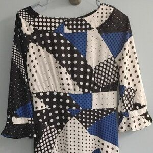 NWT 🌹 New York And Company Chic Geometric Women's Blouse Size XS
